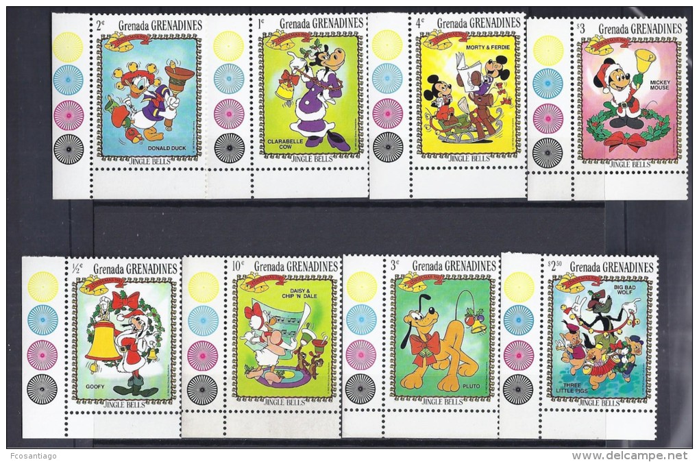 DISNEY -GRENADA GRENADINAS 1983-  Yvert#498/506 Precio Cat&euro;15 - Disney