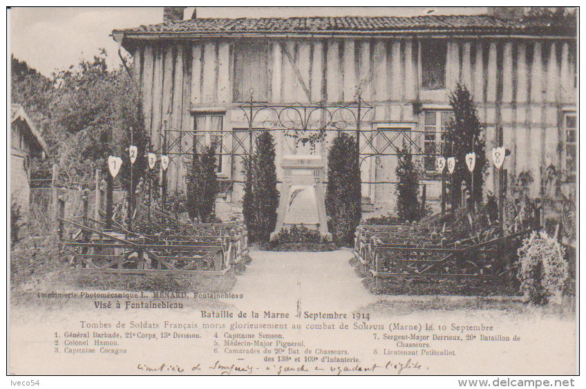 1914 Sompuis - Bataille De La Marne " Tombes Des Soldats Français Morts Pour La France - Autres & Non Classés