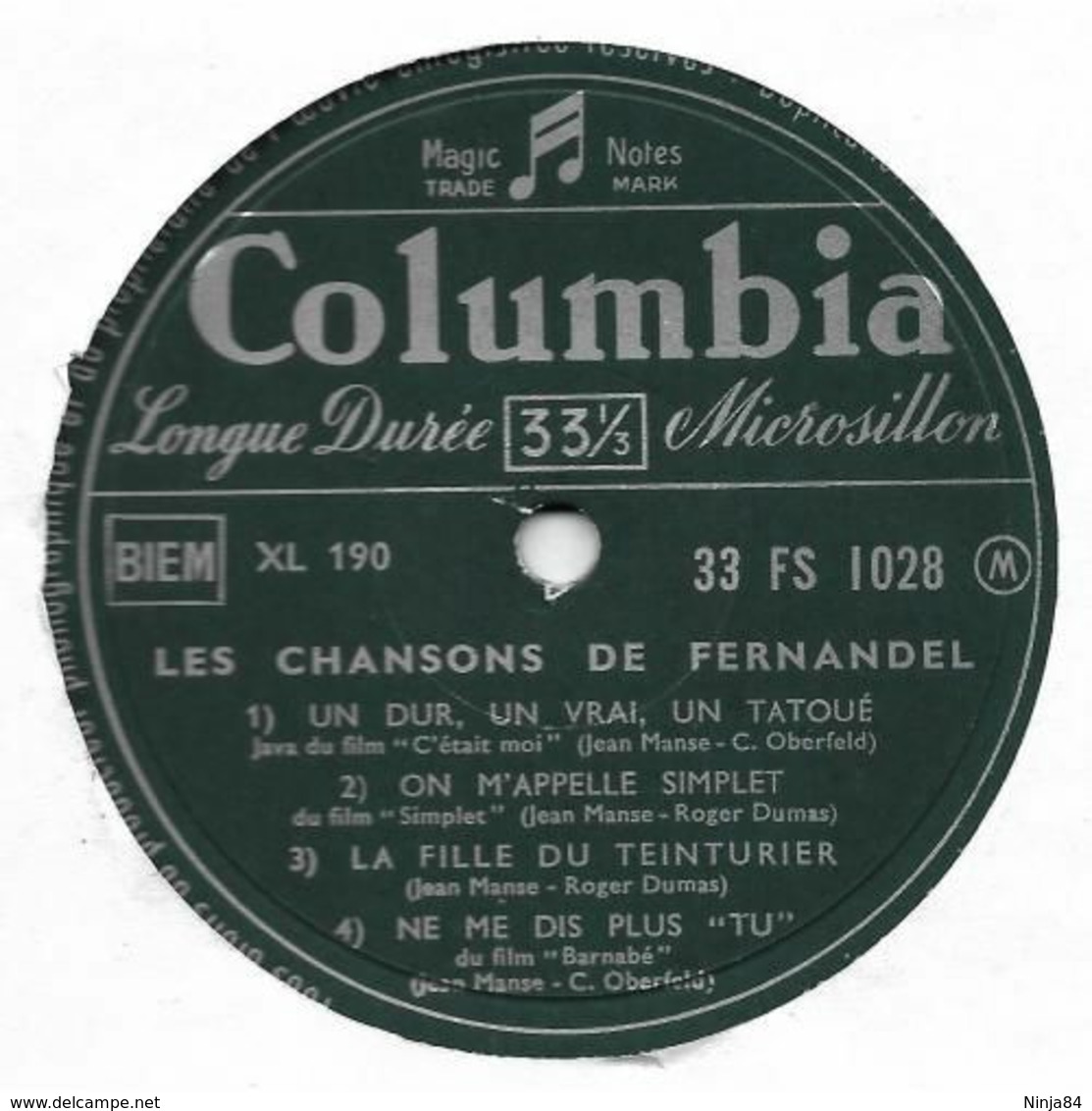 LP 25 CM (10")  Fernandel  "  Les Belles Années Du Music-hall  " - Speciale Formaten