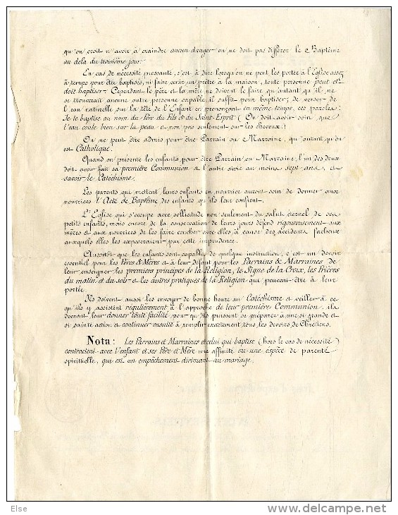 Extrait D Acte De Bapteme Paris Paroisse St Pierre De Chaillot  1875  Fille D Auguste Clark - Manuscrits