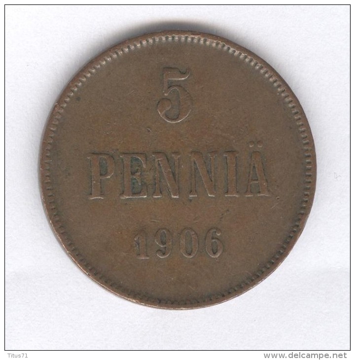 5 Pennia Finlande / Finland  1906 - Finlande