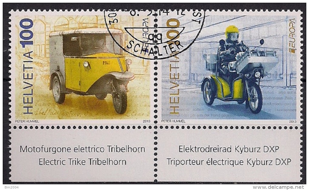 2013 Schweiz Mi. 2392-3  Used . Europa: Postfahrzeuge. - Gebraucht