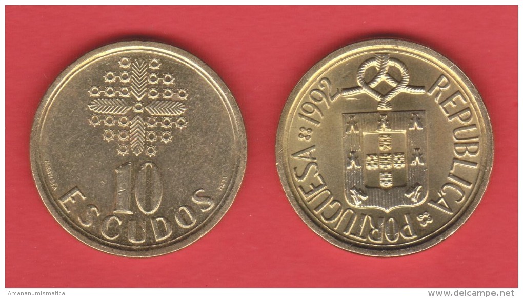 PORTUGAL  (República)  10 Escudos 1.992 Niquel-Latón  KM#633  EBC/XF    T-DL-11.401 - Portugal