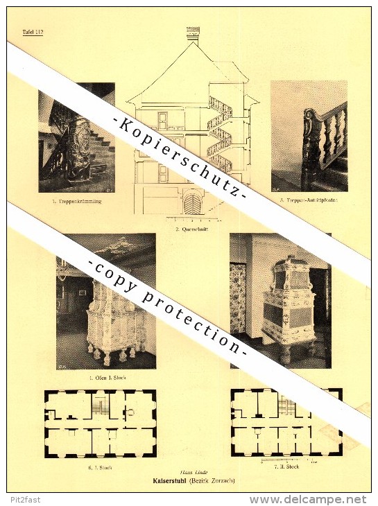 Photographien  / Ansichten , 1924 , Kaiserstuhl , Bezirk Zurzach , Haus Linde , AG , Prospekt , Fotos , Architektur !!! - Kaiserstuhl