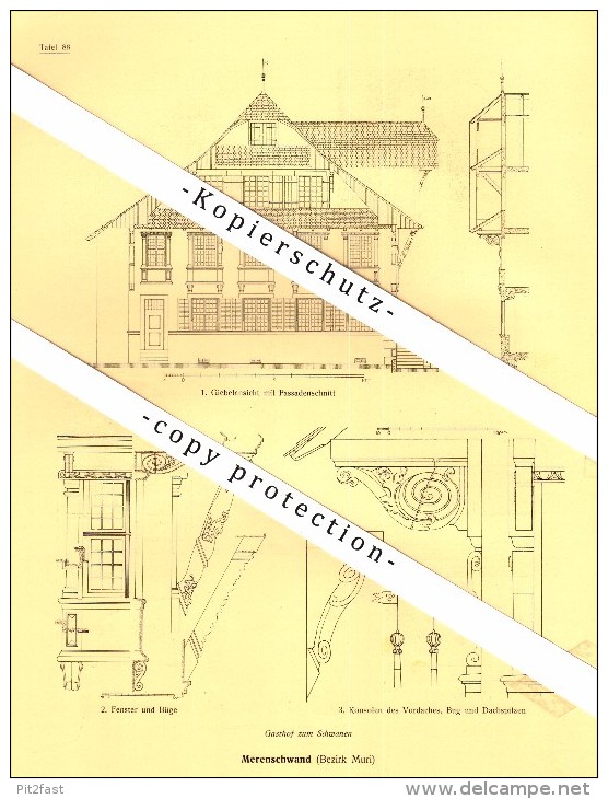 Photographien  / Ansichten , 1924 , Merenschwand B. Muri , Gasthof , Prospekt , Architektur , Fotos !!! - Muri