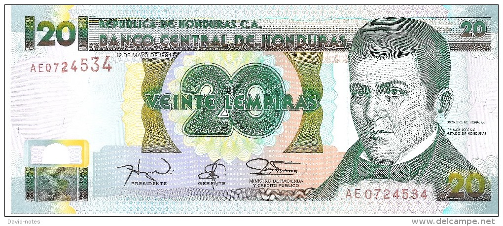 Honduras - Pick 73c - 20 Lempiras 1994 - Unc - Honduras