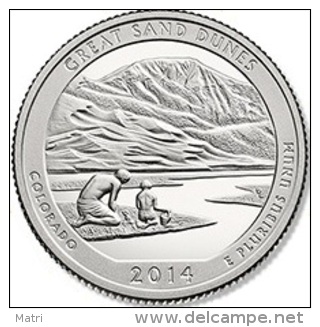 USA 25 Cents 2014 Great Sand Dunes UNC D - 2010-...: National Parks