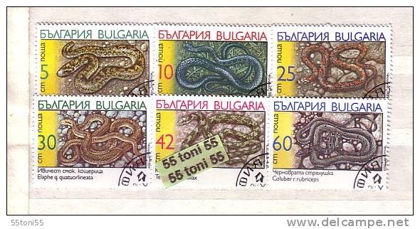 Bulgaria / Bulgarie 1989 Animals Snakes  6 Stamps -(used/oblitere(O) - Gebruikt