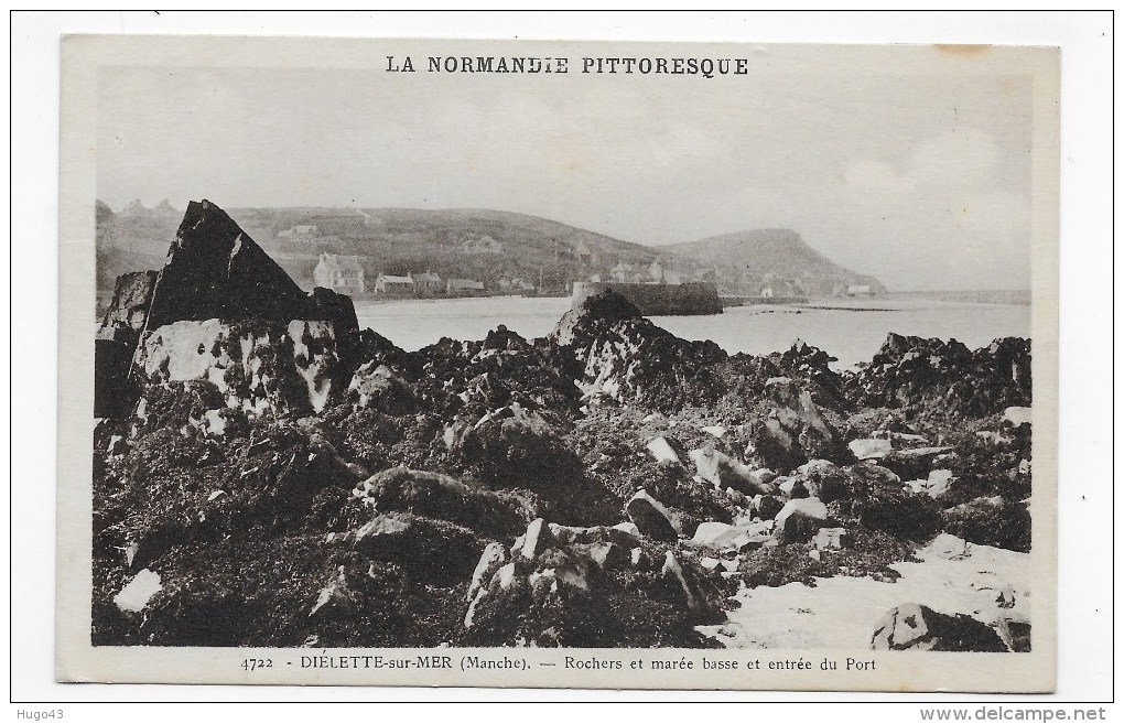 (RECTO / VERSO) DIELETTE SUR MER - N° 4722 - ROCHERS ET MAREE BASSE ET ENTREE DU PORT - CPA - Autres & Non Classés