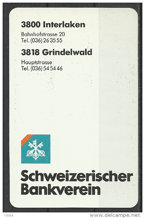 Switzerland, Schweizerischer Bankverein,Interlaken And Grindelwald, 1991-1992. - Formato Piccolo : 1991-00