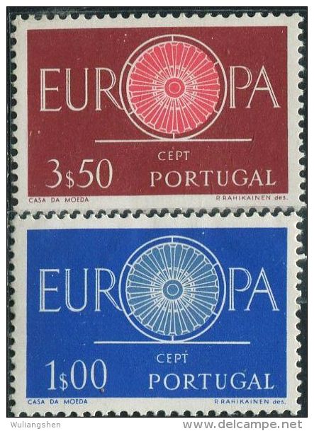 PT0266 Portugal 1960 Europa Wheel Figure 2v MNH - Nuevos