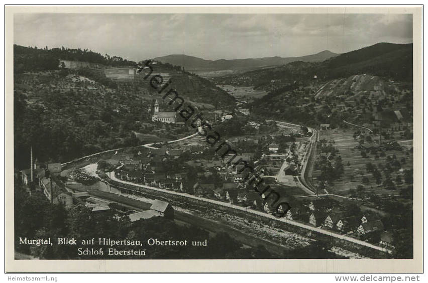 Murgtal - Hilpertsau - Obertsrot - Schloss Eberstein - Foto-AK 30er Jahre - Verlag Gebr. Metz Tübingen - Gernsbach