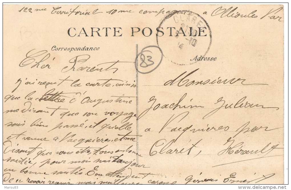 Montée Du Fort En 1914 -  ** Belle Carte ** (1903)  Dos Divisé- Edition ELD N°230 - Six-Fours-les-Plages