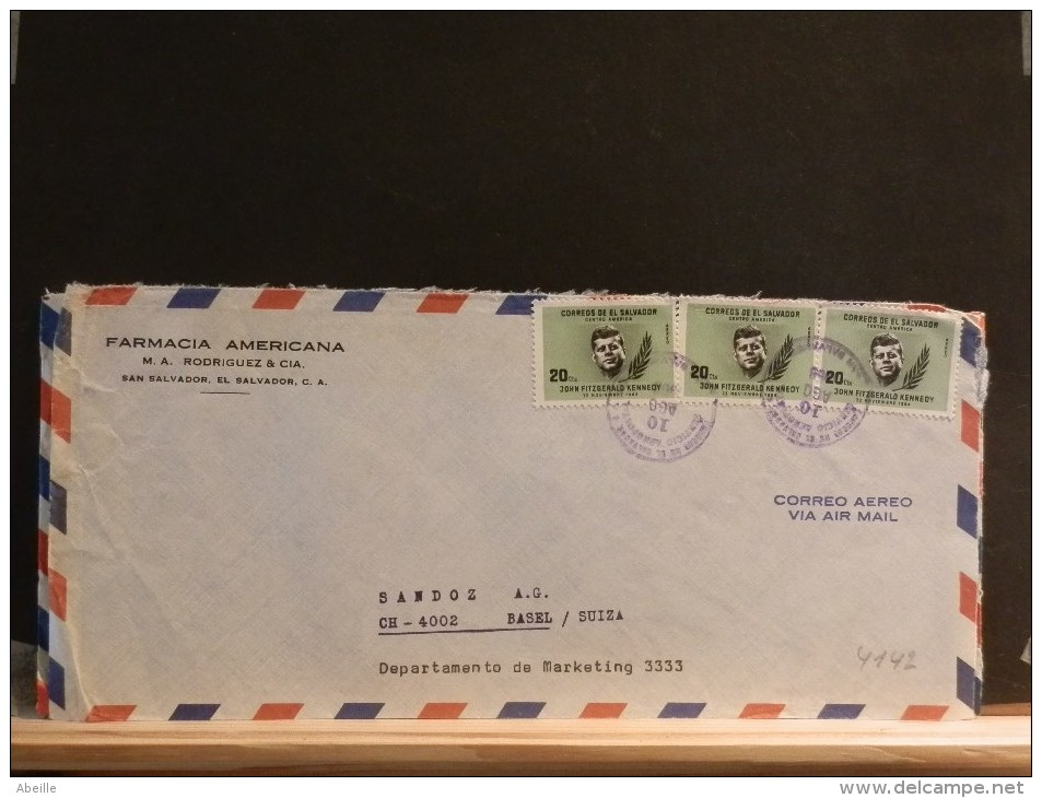 A4142   LETTRE  DE EL SALVADOR POUR LA SUISSE - Kennedy (John F.)