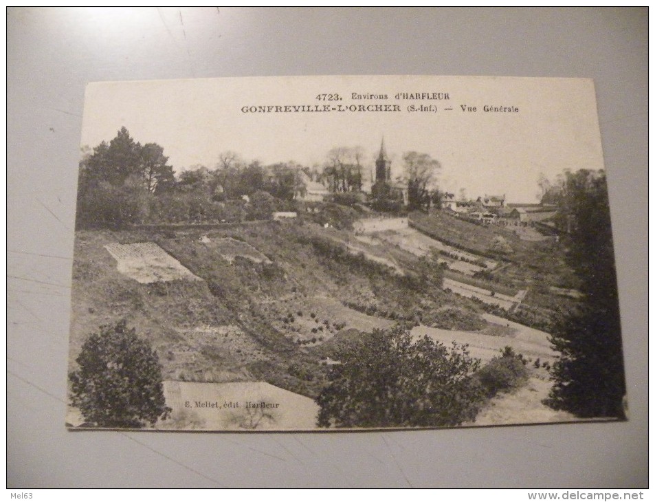 A315. CPA. 76. Env D'HARFLEUR. GONFREVILLE-L'ORCHER. Vue Générale.  Rare Beau Plan Animé. écrite 1917 - Harfleur