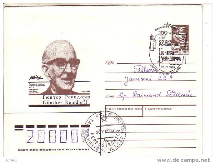 GOOD ESTONIA Special Stamped Cover 1989 - Painter & Graphic GUNTHER REINDORFF - Estonia