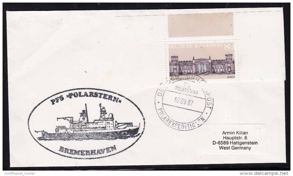 ARCTIC,GERMANY, FS "POLARSTERN"   2.9.1987, 2 Cachets ARK IV/3, Look Scans !! 22.10-15 - Expediciones árticas