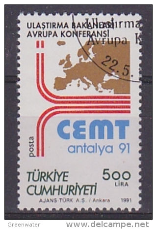 Turkey 1991 CEMT Antalya 1v  Used Cto (T665) Stamp With Full Gum - Oblitérés