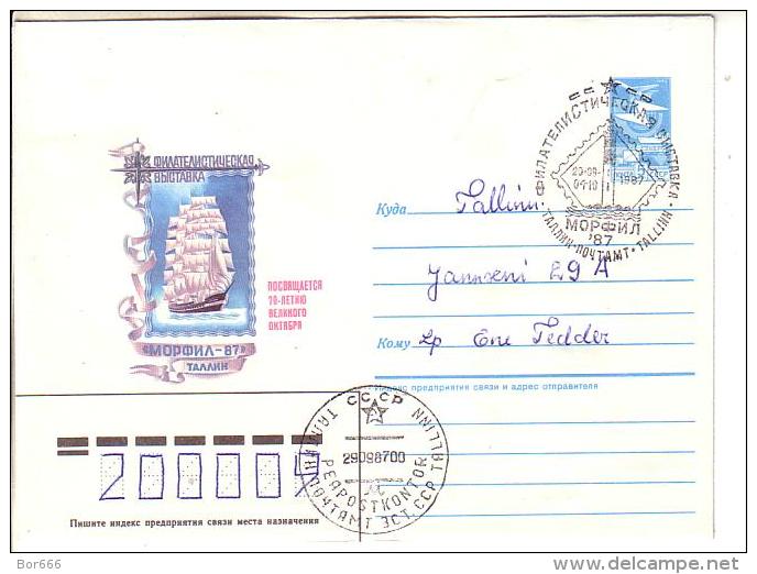 GOOD USSR Postal Cover 1987 - Philatelic Exhibition " MORFIL " - Tallinn - Special Stamped - Estonie