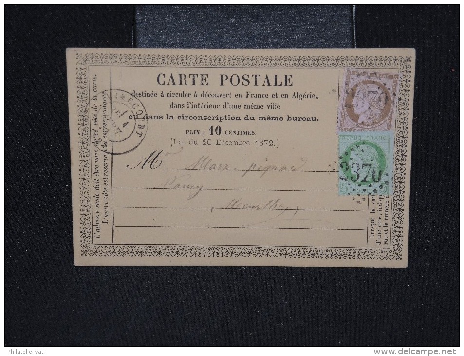 FRANCE - Carte Précurseur De Mirecourt Pour Nancy - Aff. Type Cérès ( Bicolore ) - Lot P11514 - 1849-1876: Période Classique