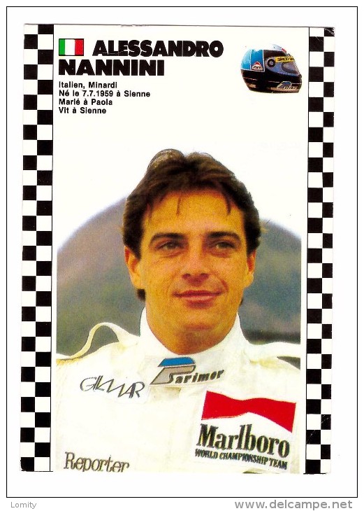 Sport Automobile F1 Formule 1 Alessandro Nannini Pilote Italien Ecurie Minardi Marlboro Saison 1986 1987 - Grand Prix / F1