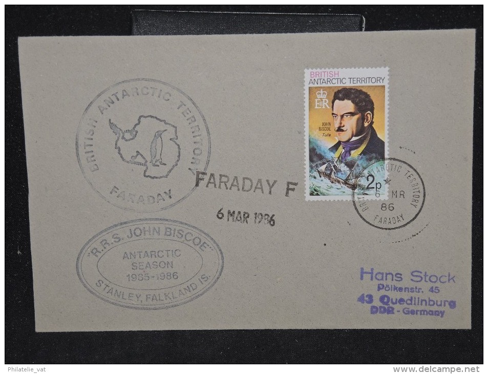 TERRITOIRE ANTARCTIQUE BRITANNIQUE - Enveloppe De Faraday En 1986 Pour L ' Allemagne - A Voir - Lot P11543 - Brieven En Documenten