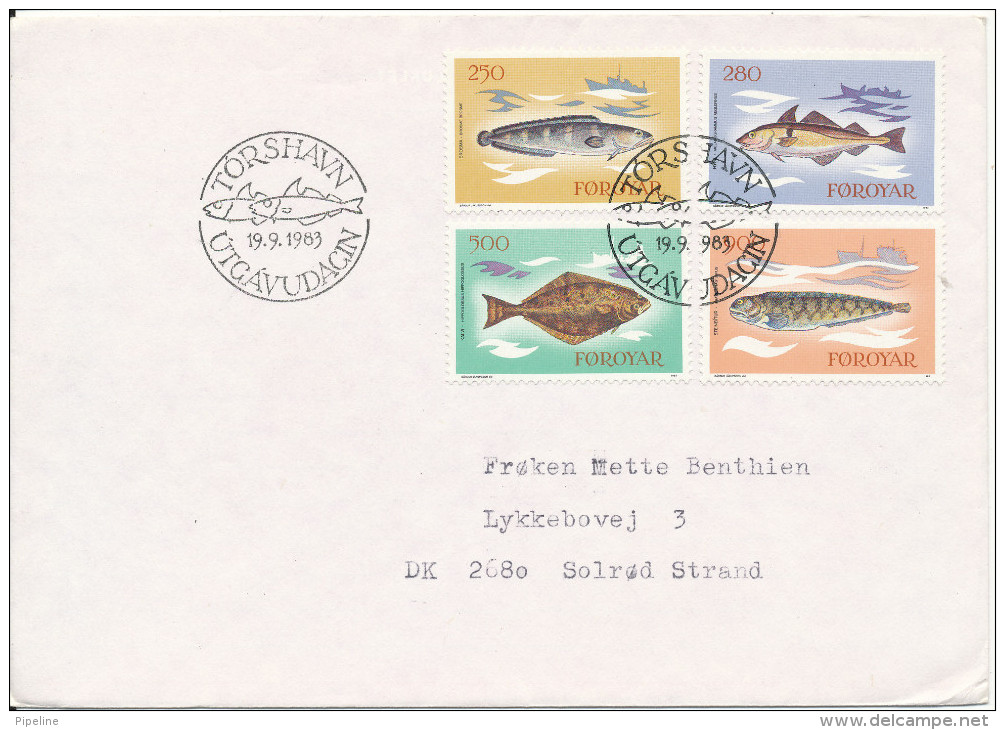 Faroe Islands FDC 19-9-1983 Fish Complete Set Of 4 - Faroe Islands