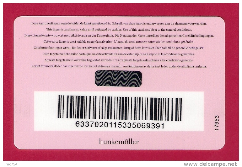 grip Groenten binnen Gift Cards - Carte cadeau HUNKEMÖLLER Lingerie féminine. Gift card.  Geschenkkaart. Tarjeta Regalo.