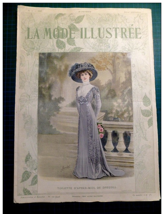 La Mode Illustrée 1909 -  Toilette D'après-midi De Drecoll - Bon état Sans Sa Gravure -&amp; Son Patron - Fashion