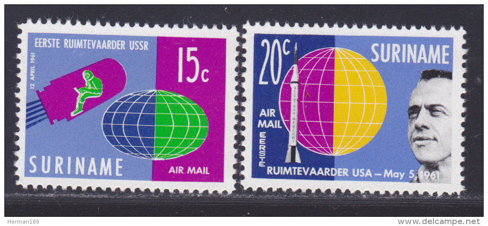 SURINAM AERIENS N°   26 & 27 ** MNH Neufs Sans Charnière, TB  (D690) Cosmos, Les Premiers Cosmonautes - Suriname ... - 1975