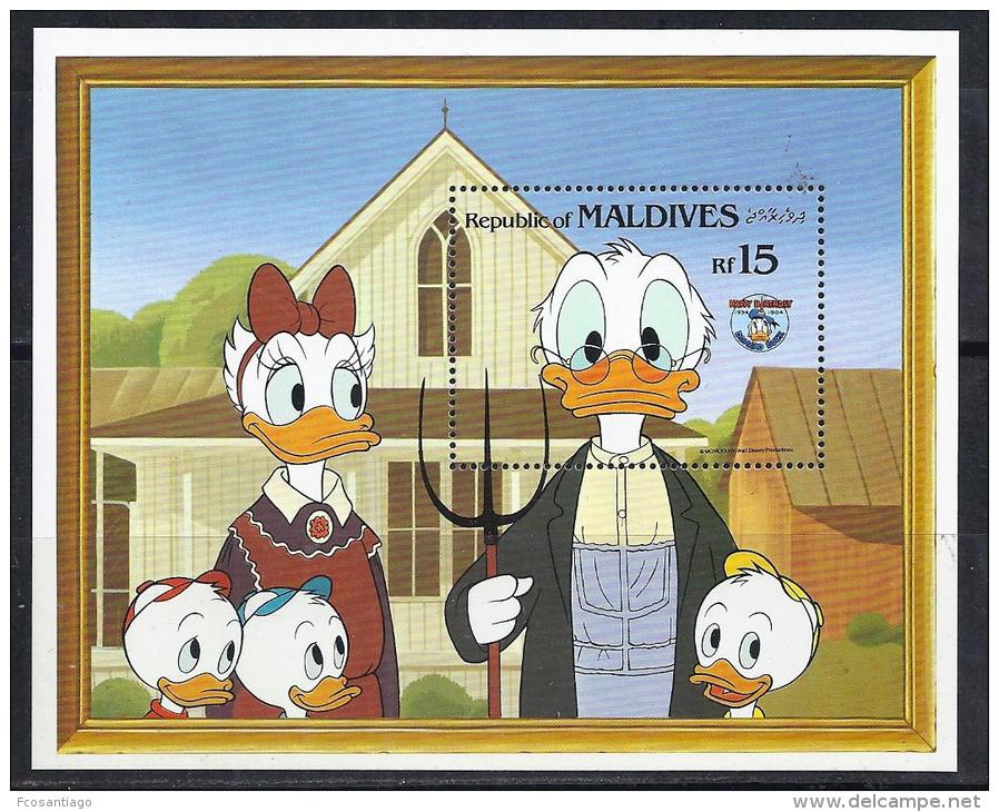 DISNEY -MALDIVAS 1984-  Yver# H102 Precio Cat&euro;9 - Disney