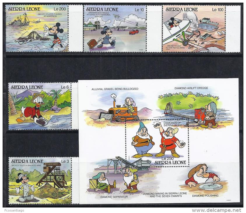 DISNEY -SIERRA LEONA 1990-  Yver#1202/06 H126 Precio Cat&euro;17 - Disney