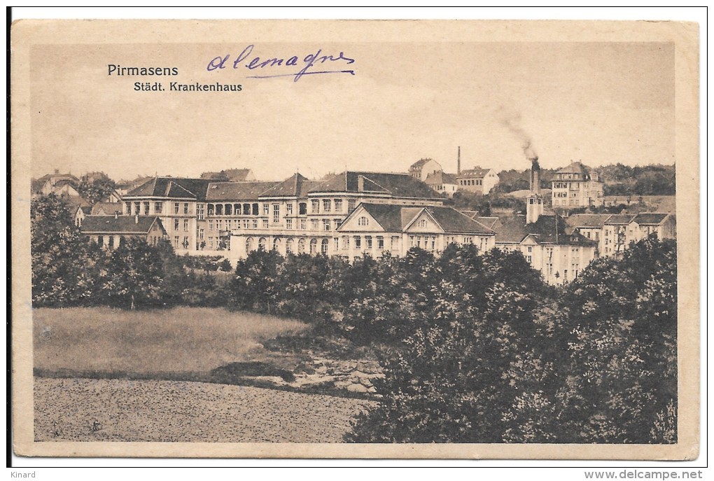 CPA. ALLEMAGNE ....STÄDT  KRANKENHAUS...  1918... - Pirmasens