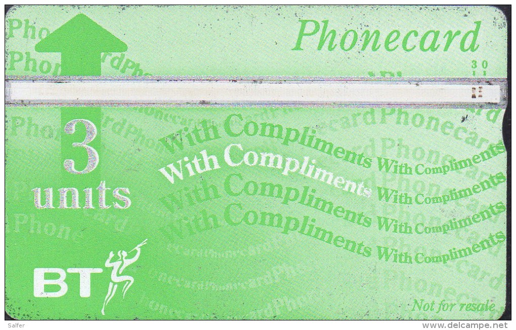 BRITISH TELECOM - Phonecard 3 Units Used - BT Allgemein (Prepaid)