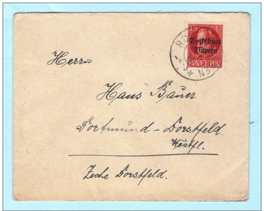 BAYERN - DEUTSCHES REICH Brief Cover - Hochstein-Winnweiler ? - Dorstfeld  (2 Scan)(32555) - Other & Unclassified