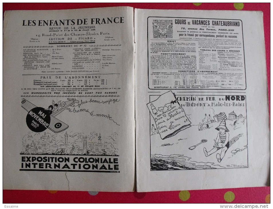 Les Enfants De France. Figaro. N° 82 De 1931. Scoutisme Aviation Général Marchand Géo Franc Jobbé-duval - 1900 - 1949