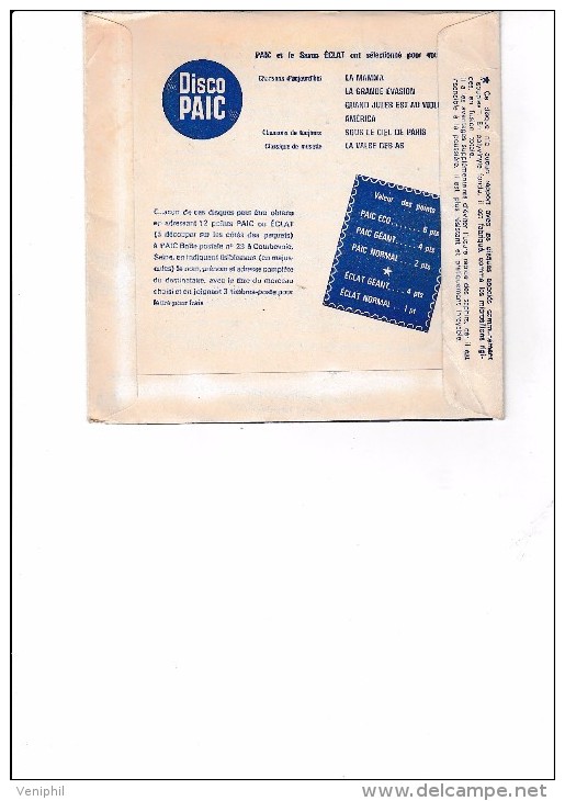 DISCO PAIC PUBLICITAIRE  EN POLYVINYLE SOUPLE-  " LA VALSE DES AS " ANNEE 1965 - Special Formats