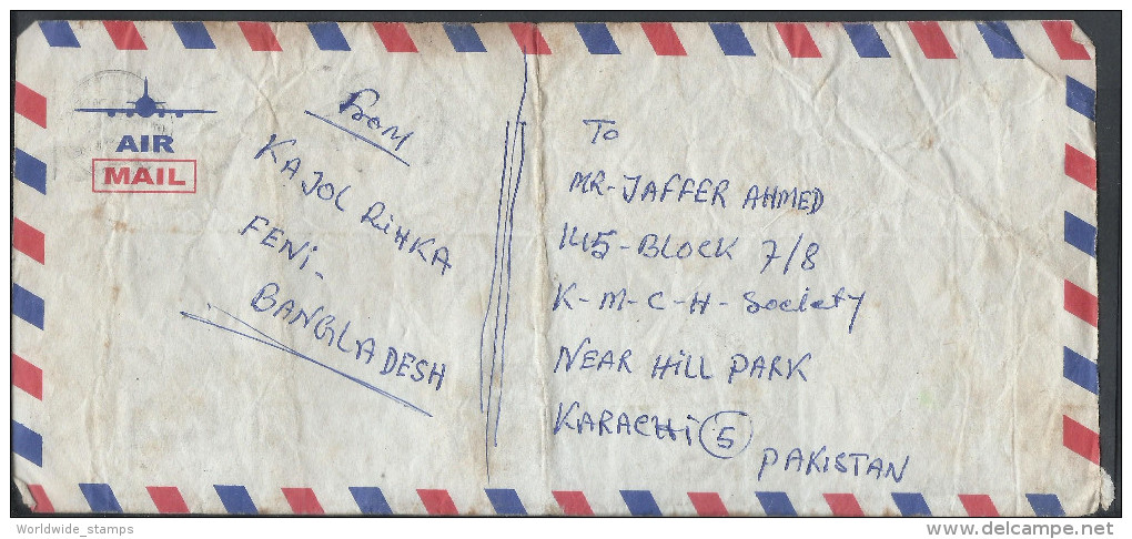 Bangladesh Airmail 1999 Mother Teresa (1910-97) 4t, 2t Postal History Cover Sent To Pakistan. - Bangladesch