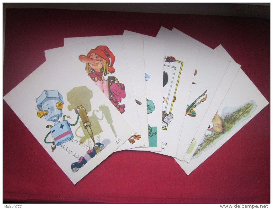 RUSSIA  MERRY LITLE MAN  FAIRY TALES SET 10 POSTCARDS USSR 1971 - Fairy Tales, Popular Stories & Legends