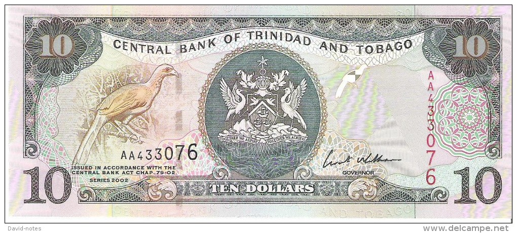 Trinidad And Tobago - Pick 43b - 10 Dollars 2002 - Unc - Trindad & Tobago