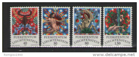 LIECHTESTEIN 1978 SEGNI ZODIACALI UNIF. 654-657 MNH XF - Nuovi