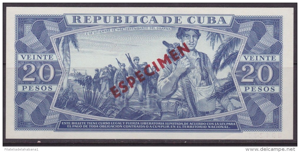 1978-BK-7 CUBA 1978 20$ CAMILO CIENFUEGOS SPECIMEN UNC. - Cuba