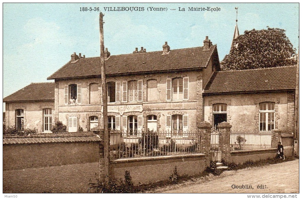 VILLEBOUGIS    LA MAIRIE-ECOLE    DEPT 89 YONNE. - Villebougis