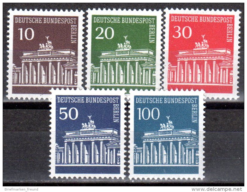 Berlin 1966 Mi. 286-290 ** Brandenburger Tor Postfrisch (br0258) - Ungebraucht