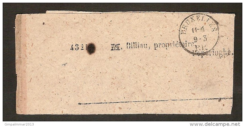 Bande Journal Non Affr. Obl. BRUXELLES / P.P. Vers Poperinghe Le 9/3/1862 ! L´ Auction Commencé à 35 € ! - Newspaper Bands