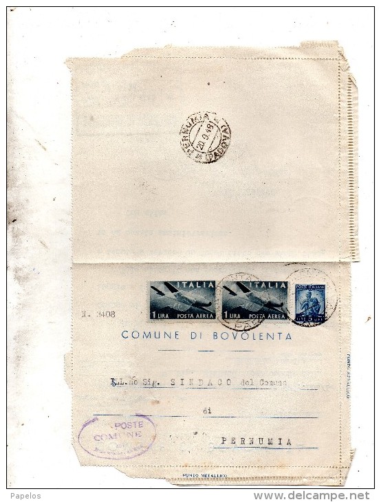 1948  LETTERA CON ANNULLO BOVOLENTA PADOVA - Airmail