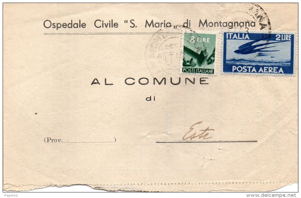 1948  LETTERA CON ANNULLO MONTAGNANA PADOVA - Airmail