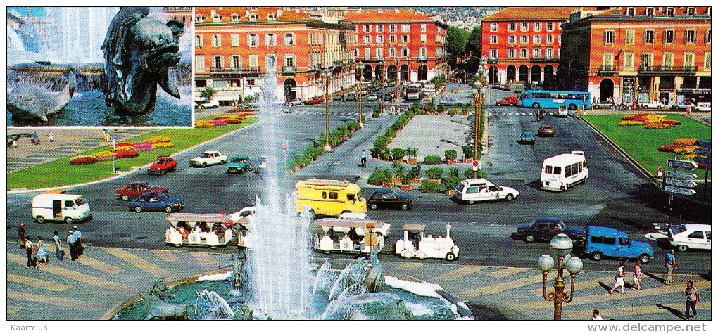 Nice: Le MINI-TRAIN Touristique, CITROËN CX AMBULANCE & BX, RENAULT 4-COMBI & ESTAFETTE - Fontaine - (France) - Toerisme