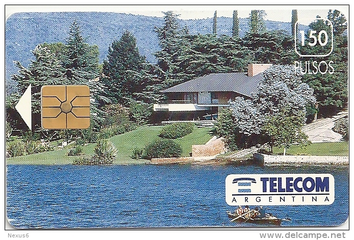 Argentina - Telecom Argentina - Carlos Paz - Lake And House - 05-1993,  Used - Argentine