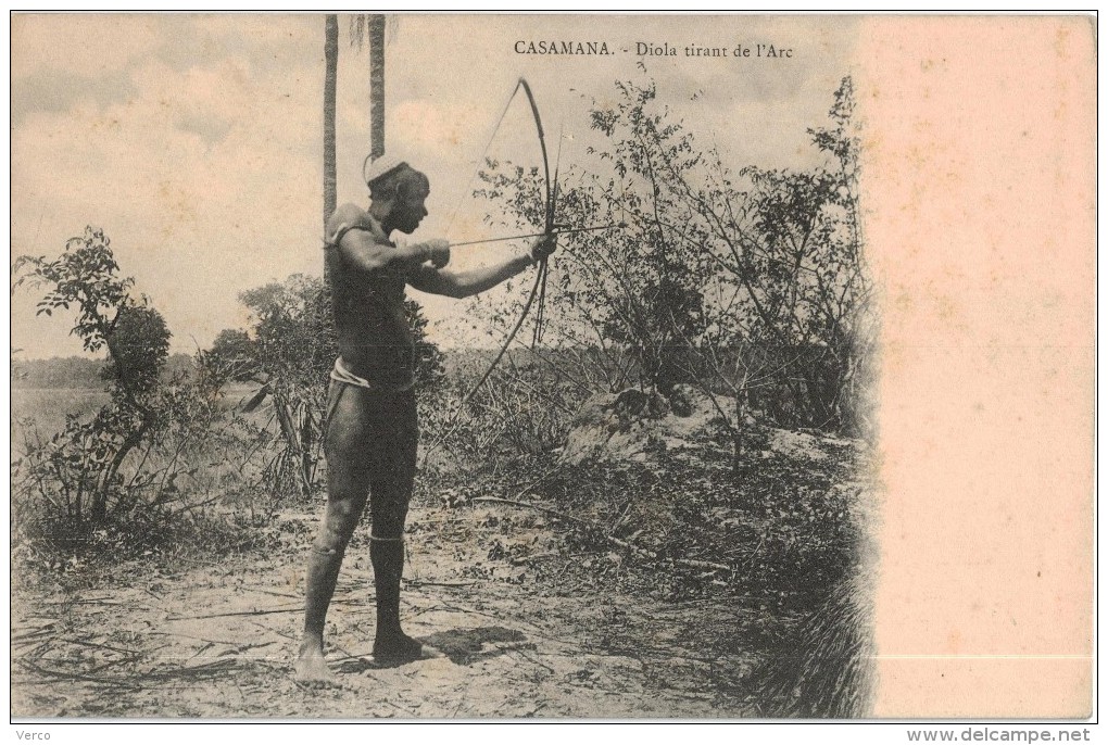 Carte Postale Ancienne De : CASAMANA-Diola Tirant De L'Arc - Nigeria